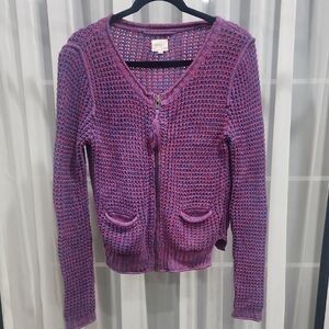 Wilfred Free Red And Purple Knit Cardigan